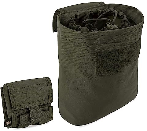 KRYDEX GEAR Taktische Molle Dump Pouch, Faltbare Magazin Mag Tasche Taktische Schleuder Munitionstasche Magazin Utility Roll Up Wiast Tasche mit Kordelzug (Ranger Grün)