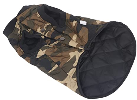 Mrisata Hundejacke, Hundemantel Kaltes Wetter, Warme Hundeweste, Hundemantel, Polyester-Baumwolle, Gepolstert, Camouflage-Druck, ärmellos, Herbst-Winter-Haustier, Warme Kleidung