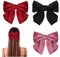 GWAWG 3PCS Schleife Haarspange， Haarspangen mit Schleife，Französische Haarspangen Mädchen Haarspangen(Schwarz, Rosa und Rot)