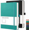 RETTACY Notizbuch A5 Blanko 2er Pack - 384 Seiten Unlined Notizbücher mit 100gsm Blanko Papier, Stiftschlaufe, Innentasche, für Skizzieren Schule Frauen Männer 14.5 x 21cm-Cyan