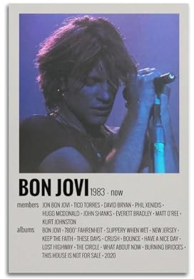 Zamou Bon Jovi Leinwand-Poster, Wandkunst, dekoratives Wohnzimmer-Poster, Schlafzimmer-Poster, 30 x 45 cm, ungerahmter Stil