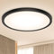 Deckenlampe Led Deckenleuchte Flach Lampe, Ø 30CM 24W 3000K 2400LM Warmweiss Badezimmer Schwarz Led Deckenlampe Modern Rund Led Lampe Decke für Küchen Wohnzimmer Schlafzimmer Kinderzimmer Flur Keller