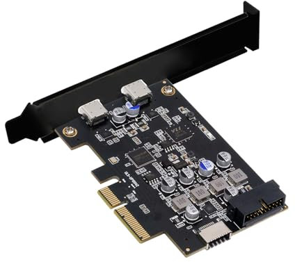 NFHK Type-E USB 3.1 Front Panel Socket & USB3.0 19Pin/20Pin & Dual Type-C USB-C to PCI-E Express Card Adapter ASM3142 VL822
