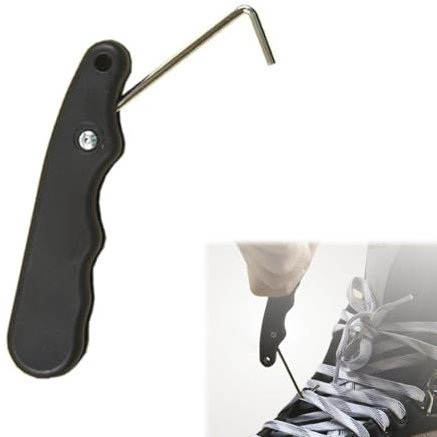 Apretador de Encaje para Patinar, Tensor de Cordones para Patines de Hockey sobre Hielo y Herramientas de Patinaje, Figura Tensor de Encaje de Patinaje Sobre Hielo, con Gancho Extendido, para Patines