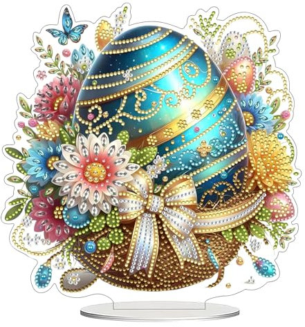 Jenshhch Diamond Painting Ostern Osterei, Ostern Deko Diamond Painting Basteln Kinder Frühling, Diamant Malerei Frühling Festliches Ornamente zum Basteln für Ostern Deko Frühling (A)
