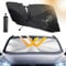 Beshine Sonnenschutz Frontscheibe, 2025 Drehbar Faltbar Auto-Sonnenschirm - Carbonfaser-Skelett, Wärmeisolierter, Effizienter UV-Schutz (145 x 83 cm)