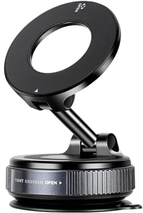Kwak‘s 360 ° Adjustable Vacuum Magnetic Phone Holder, Ultra Vakuum Saugtasche Telefon Halter Handy Halter mit Dauerklebscheibe für Ihr Auto Zubehör für iPhone 16 15 14 13 12
