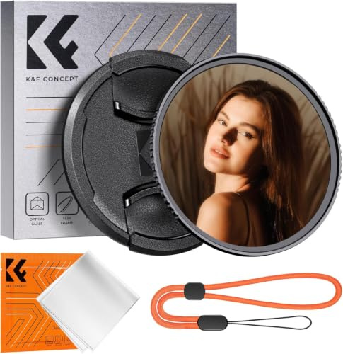 K&F CONCEPT Filter 58mm Black Promist 1/4 für Portraitfotografie | mit Objektivdeckel,Cineastischer Look und Dreamy,Optisches Glas, Nano-Beschichtung,Nano-Klear, FE302