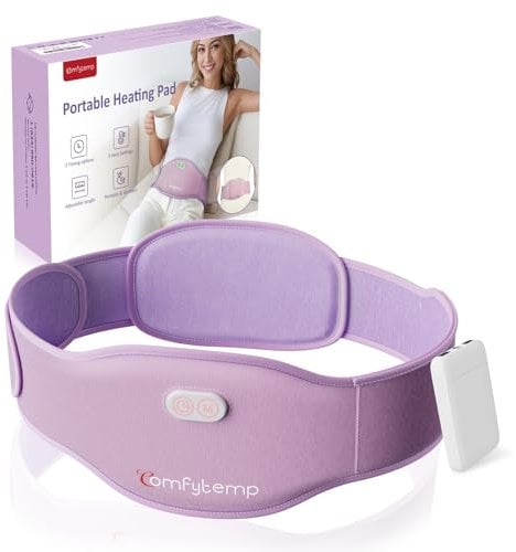 Comfytemp Große Wärmegürtel Periode mit 5000mAh Akku für Perioden Bauch und Rücken, 16x150cm Kabellos Heizgürtel Menstruations Bauchwärmer Rückenwärmer Heizkissen mit Abschaltautomatik mit USB
