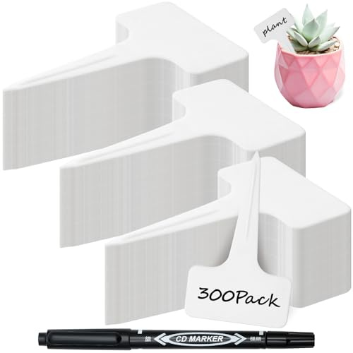 300 pezzi di etichette per piante in plastica, bianco, etichette per piante da scrivere resistenti agli agenti atmosferici, accessori da giardino, etichette per piante per verdure, erbe aromatiche