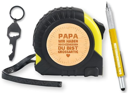 INNObeta Papa Geschenk Geburtstag von Kindern, 5-Meter-Rollbandmaß mit Gut Ablesbaren Bruchwerten, Ideal zu Vatertag Weihnachten