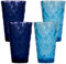 Garden Mile 4pc Plastic Tumblers 600ml Glasses Drinking Shatterproof Plastic Pint Glasses Beakers for Kids and Adults Dishwasher Safe Easy Stackable Coloured Glasses Plastic Cup Set