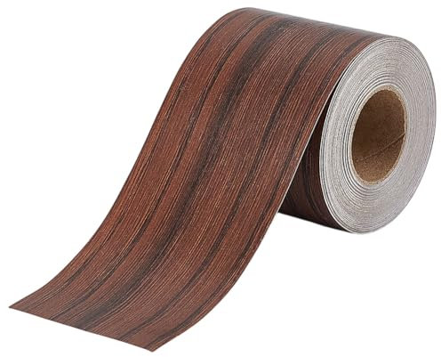 PLIGREAT Nastro in legno, 5 cm x 10 m, in legno di noce realistico, con venature del legno, autoadesivo, per la riparazione di tavoli, sedie, pavimenti, porte, ristrutturazione, vecchi mobili, fai da