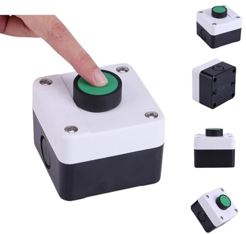Uadme Interrupteur à bouton-poussoir vert résistant aux intempéries, boîtier de commande à un bouton pour poêle de portail