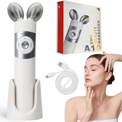 Microcurrent Face Massager with Double Rollers, 2025 New Model Electric Face Lifting Device, Beauty Device for Face and Neck, Massage Tool for Facial Care, Gift for Girls Women
