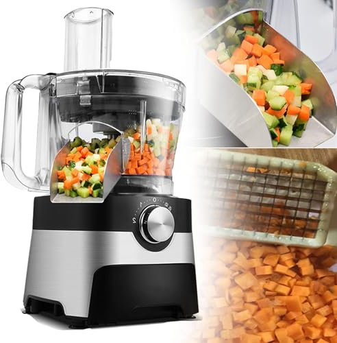 ERSINIAN Picadora de Verduras Comercial, rebanadora, procesador de Alimentos eléctrico, ralladora, máquina para Cortar Verduras en Cubos, Zanahoria, Patata y Cebolla.
