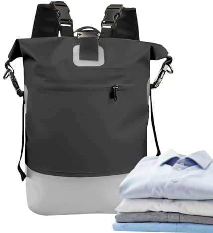 Dtaigou Wasserdichte Seesack – 25 l Roll-Top-Verschluss, strapazierfähig, wasserdichter Rucksack – Trocken-Rucksack, für Herren, Camping, Bergsteigen, Trekking, Strand, Fitnessstudio, Sport