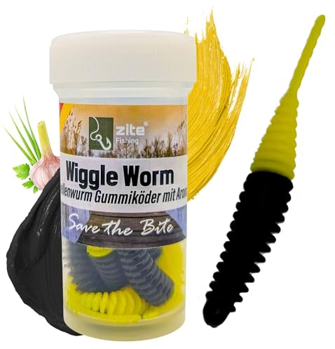 Zite Fishing Wiggle Worm Mix 10 Stück – Lamellen-Gummiwurm für Ultra Light | Forellen Angeln - 5,5cm Gummiköder & Phthalatfrei