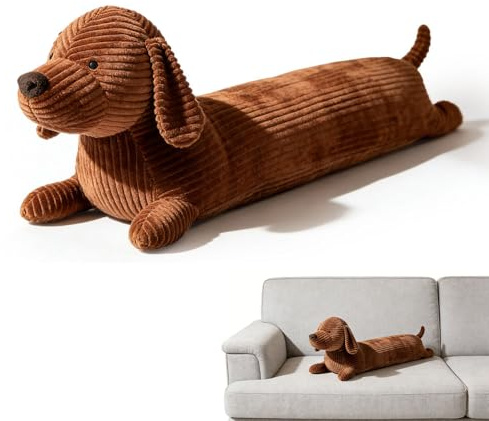 XPJBKC Dackel Kuscheltier Kissen, 50CM Tierkissen Langes, Niedliches Plüschkissen für Sofa, Schlafzimmerdeko, Dachshund Stofftier Seitenschläferkissen für Schlafen Umarmen, Dackel Geschenke