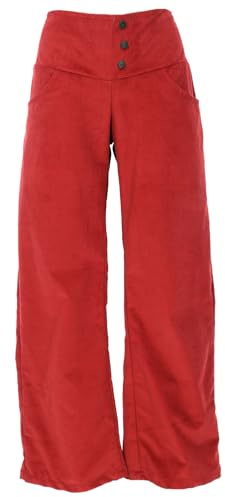 Cordhose mit leicht ausgestelltem Bein, Damen, Baumwolle, elegant, weinrot | elastischer Bund, lockere Passform, vielseitig, ideal für den Alltag, bequem und stylisch