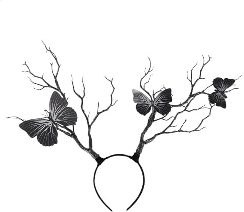 FOYTOKI Haarband Kreativer Haarschmuck Geweih aus Kunststoff Schwarzes mit Zweig-design Einzigartiges Party Haarreif Zufällige Farbe für Geburtstagsfeiern und Fotoshootings