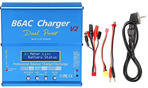 Chargeur-déchargeur B6AC V2 avec boîtier en Alliage d'aluminium, Sortie 80 W 7 A, Courant de décharge 2 A, Prend en Charge Les Batteries au Lithium 4,35 V et entrée d'alimentation (Prise UE 220V)