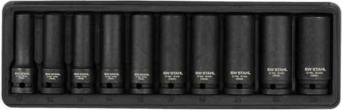 SW-Stahl 07960L Impact-Steckschlüsseleinsätze 1/2 Zoll, 10-teilig, 10-24 mm