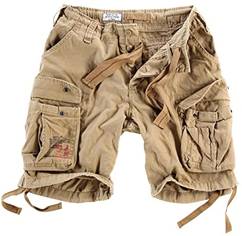 Surplus Raw Vintage Airborne Vintage Herren Cargo Shorts, Beige, M
