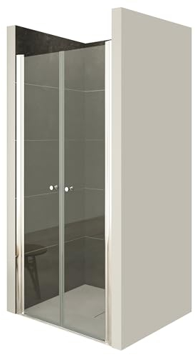i-flair Duschtür 136x185 cm Verstellbereich von 136-140 cm, Höhe: 185 cm, Duschabtrennung aus 6 mm durchsichtigem ESG Sicherheitsglas mit Nanobeschichtung und Hebe-Senkmechanismus - DTC