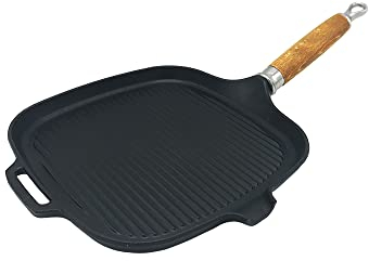 INVICTA - Grill Quadratisch 25,5 cm mit Griff in Holz
