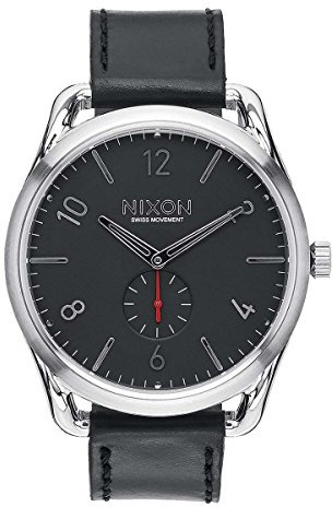 Nixon Unisex Erwachsene Digital Uhr mit Leder Armband A465-008-00
