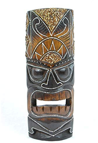 Maske Tiki H30 cm aus Holz, handgefertigt