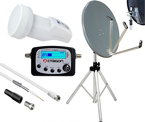 Camping set – Antena parabólica y 78 cm – de pulsera digital Satfinder LNB trípode Cable Full HD