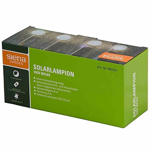 Siena Garden Solarlampion 10er Girlande, 4,8m, weiß, 682241