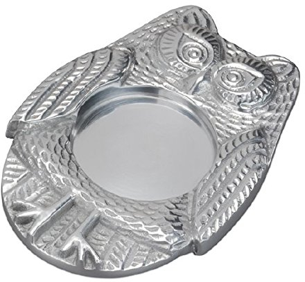Kerzenleuchter Eulen Silber für Kerzen Ø 50 mm für Taufkerze, Geburtstagskerze