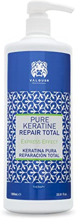 Valquer Keratina Pura Total Repair Tratamiento Capilar de Reparación Profunda y Efecto Inmediato para Cabello Dañado y Seco. Con Phytokeratin y Vitamina B5. Vegano. 1 L.