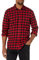 Amazon Essentials Chemise Ajustée en Flanelle à Carreaux Avec Boutons et Manches Longues Homme, Noir Rouge Carreaux Lainés, XXL
