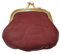 LOLUNA® Mini Porte-Monnaie Femme Cuir véritable Agneau Souple, Fermoir Clic-Clac, Couleurs au Choix (Rouge foncé)