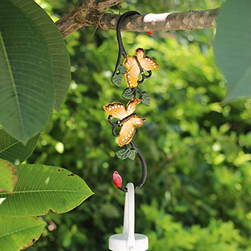 TentHome Blumenhaken Laternenhaken Verlängerungshaken Dekohänger Aufhänger Blumentopf mit Blätter S Haken Garten Rustikal Hängende Halter für Pflanzen, Blumenampel, Gartengeräte,Schmetterling