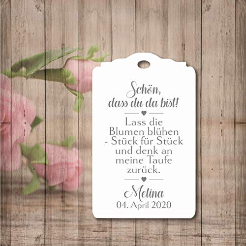 Geschenkanhänger Papieranhänger Tags Etiketten Schön, dass du da bist Lass die Blumen blühen