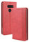 DEDUX Flip Hülle kompatibel mit LG K50S, Retro Leder Brieftasche Abdeckung Magnetverschluss Folio Ständer Kartensteckplätze Handyhülle, Rot