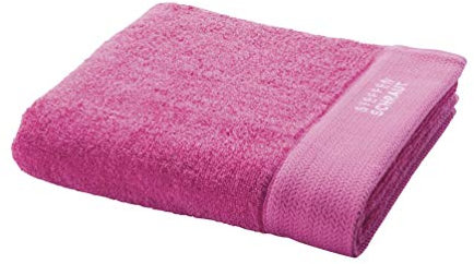 MÖVE x STEFFEN SCHRAUT Classic Collection Handtuch Uni mit Fischgrat-Bordüre 50 x 100 cm, Handtuch – Made in Germany, 100% Baumwolle, Pink