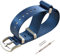 MZBUTIQ 24mm Blau Sicherheitsgurt Nylon Uhrenarmband Watch Bracelet Belt für Herren Damen Gebürstete Schnalle