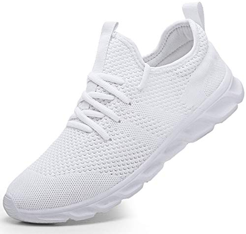Donna Scarpe da Running Ginnastica Camminata Sportive Trekking Tennis Trail Jogging Palestra Mesh Basket Sport Outdoor Fitness Sport Platform Sneakers Bianco 40 EU