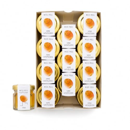 MISS PELL Mini Mispelchen 11 x 3cl Mini Gläser Calvados und Mispel-Fruchtstück 11% Frankfurter Kultgetränk Likör