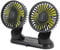 Queta Dual-Head Car Fan 5V Electric Auto Cooling Fan Vehicle Mounted USB Fan 3 Speed 360 Degree Rotatable Dual Head Car Fans Air Circulator for Car Dashboard Home Office