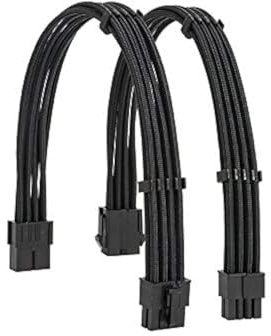 Formulamod Sleeve Extension Power Supply Cable Kit 18AWG EPS 8-P+PCI-8-P with Cable Combs for PSU to Motherboard/GPU (Black)