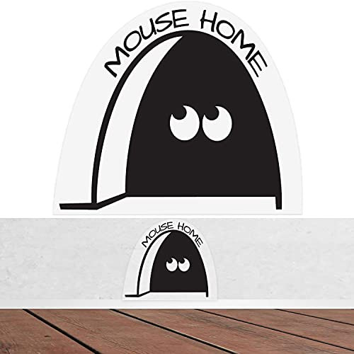 Biomar Labs® 1 x Vinyl Aufkleber Mauseloch Wandaufkleber Mäuse Home Maus Loch Wandtattoo Sockelleiste Kunst Lustig Sticker B 37
