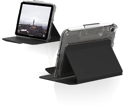 U by UAG [U] Lucent Case Apple iPad mini 6 Custodia (2021 / 6a generazione) [Funzione stand, Wake/Sleep, Magnetic flap anteriore, Apple Pencil holder] nero (trasparente)