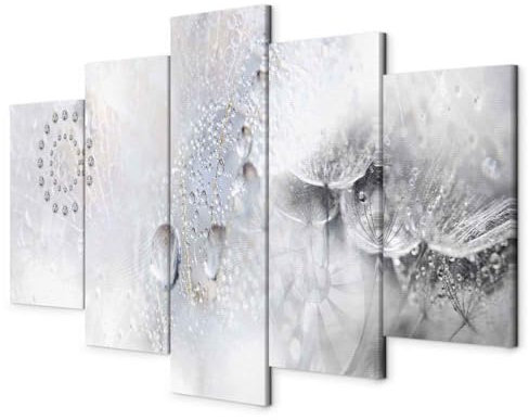 murando Akustikbild Abstrakt Bilder Akustikschaum Hochleistungsschallabsorber Schallschutz Leinwand 5 tlg Wandbild Raumakustik Schalldämmung Pusteblumen b-A-0664-b-m